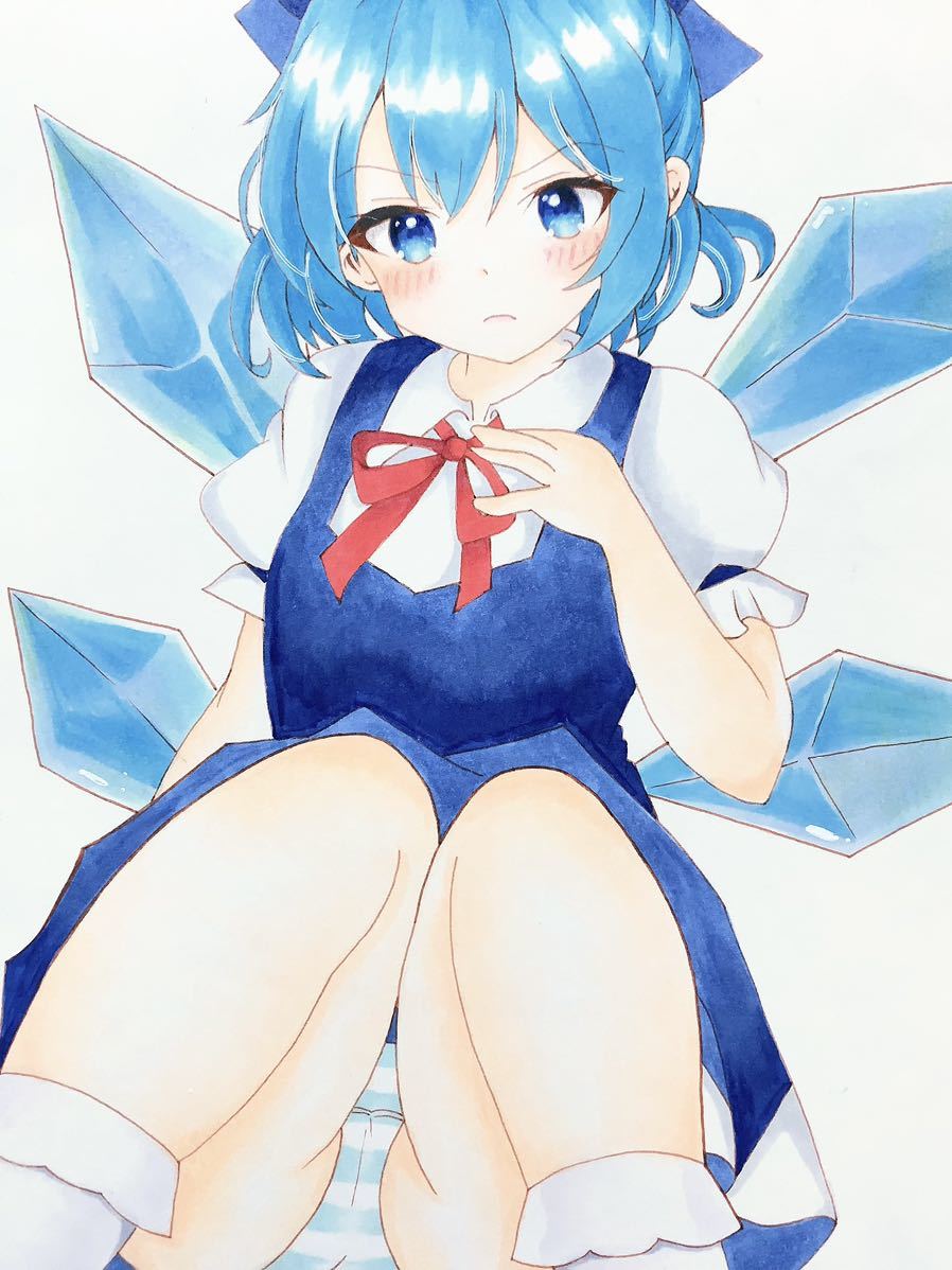 同人 手描きイラスト ◇ 東方Project◆ チルノ◇Ａ５_画像2