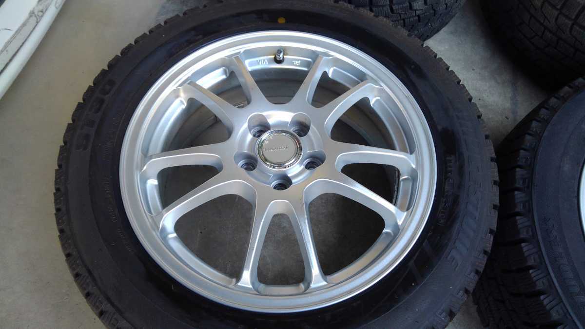 ☆ブリヂストン ECO FORME 16x6.5J 100 +46 5穴 ハブ径約73㎜ 205/55R16 91Q 2010年製造 残り溝6〜7㎜ BS製 スタッドレス 中古4本セット☆_画像4