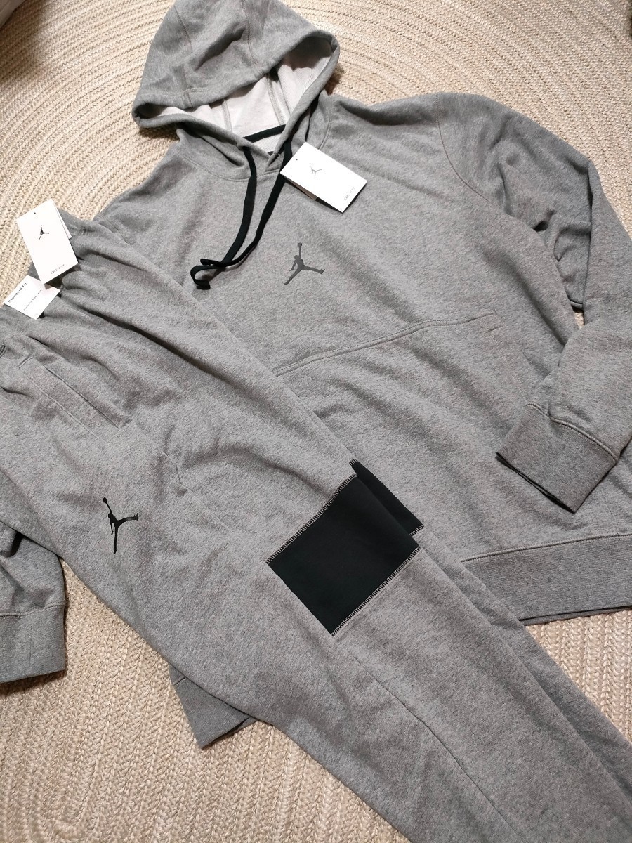  new goods unused NIKE JORDAN sweat setup gray 2XL Nike Jordan reverse side wool top and bottom Parker pants men's Dri-FIT