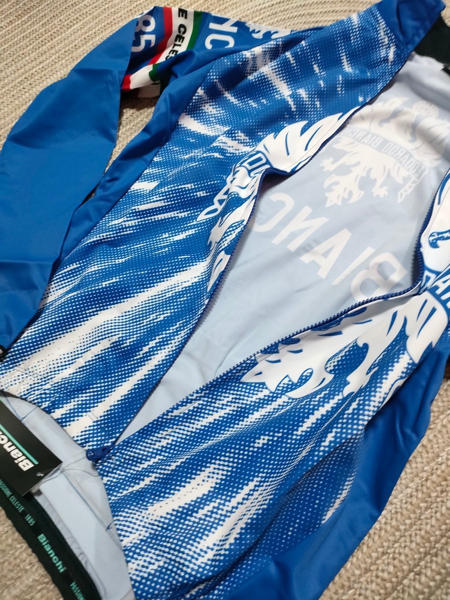 新品 定価18480 Bianchi ビアンキ 撥水 ストレッチ トラックジャケット L ブルー 青 サイクルウェア ジャージ 通気性 メンズの画像4