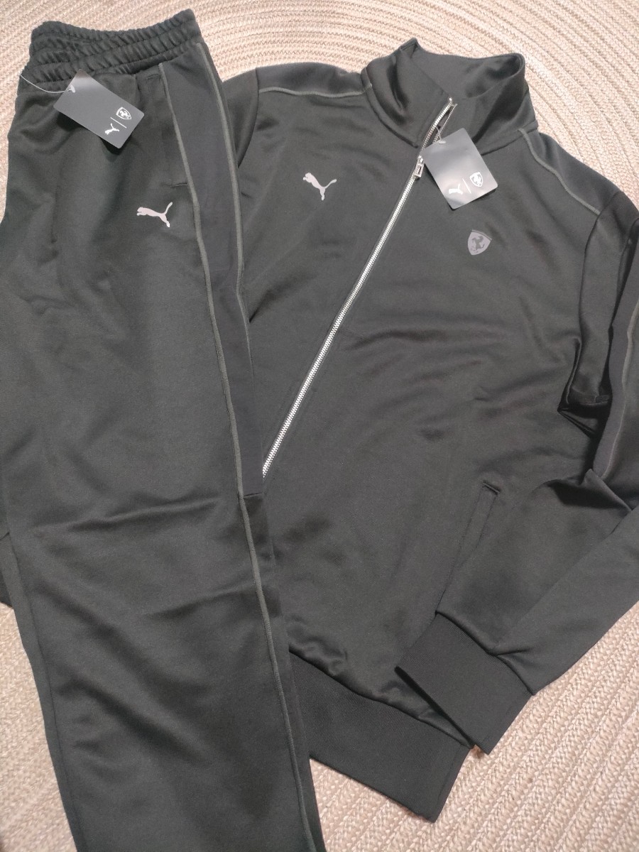 新品 定価29700 PUMA フェラーリ ジャージ 上下 セットアップ US-XL ブラック 黒 プーマ コラボ 別注 FERRARI ジャケット パンツ メンズ_画像1