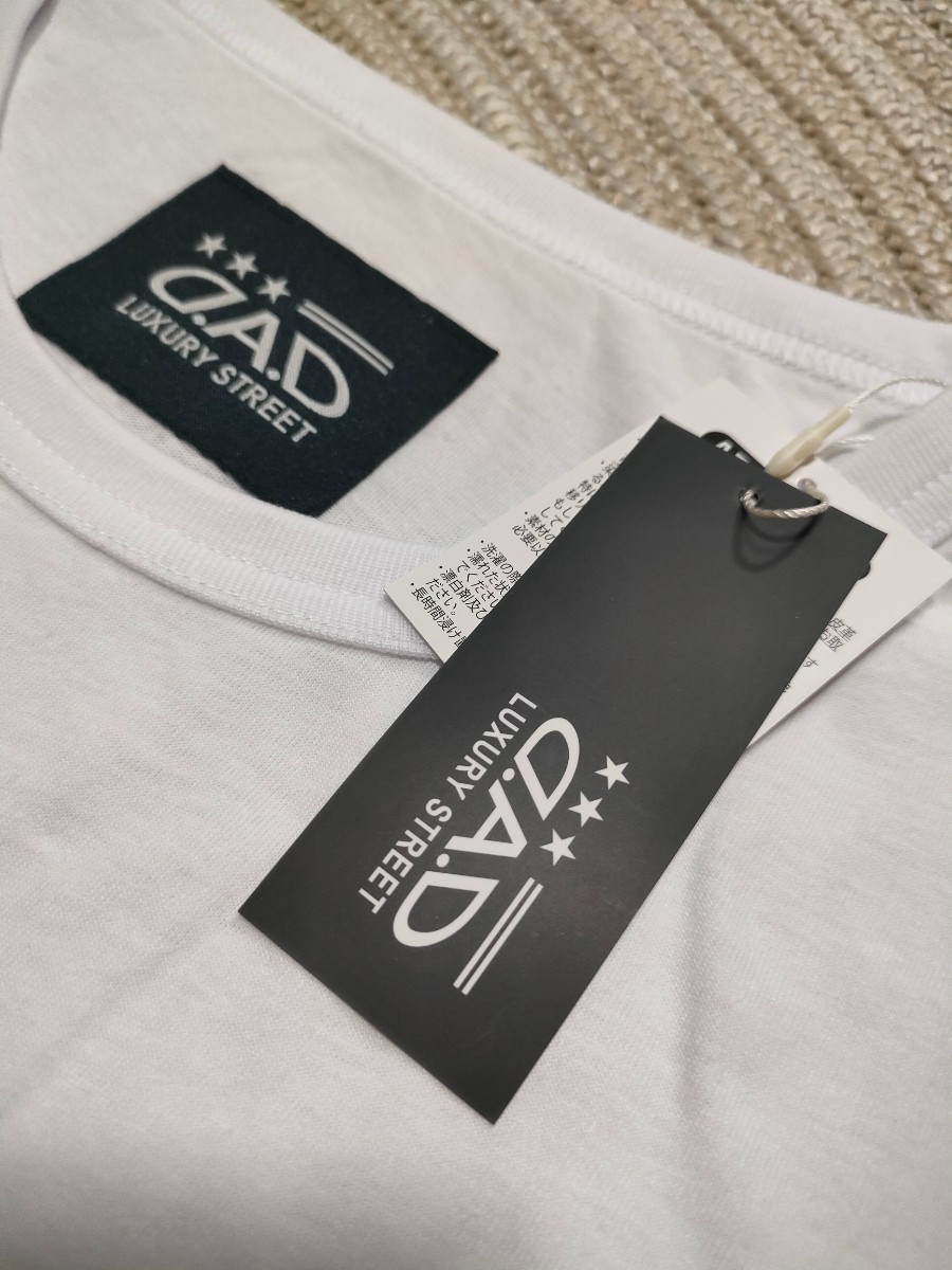 新品 D.A.D 半袖 Tシャツ 3L ホワイト ブラック 白×黒 DAD GARSON ギャルソン ロゴ メンズ Tシャツ 売切出品_画像3