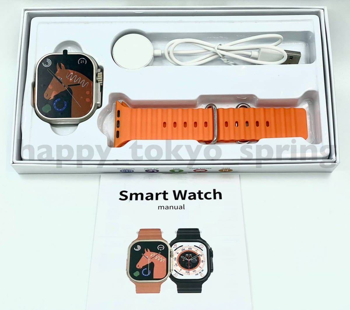 新品 Apple Watch 代替品 2.19インチ 大画面 S9 Ultra 9 スマートウォッチ 通話 音楽 多機能 健康 スポーツ 防水 血中酸素 android 血圧._画像4