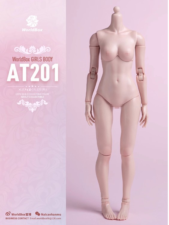 WorldBox AT201 1/6スケール女性素体 女性ボディ 美少女素体 ボディメイク付き 白い肌 スタンダード体型　（検　tbleague　Phicen