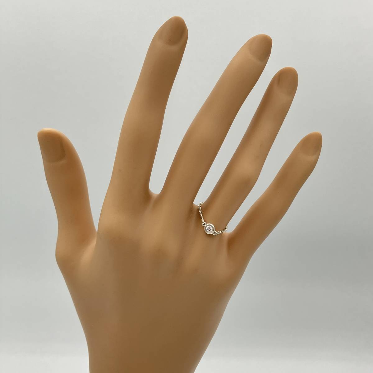 美品 ティファニー ダイヤモンド バイザヤード チェーン リング 美品 ティファニー ダイヤモンド バイザヤード チェーン リング