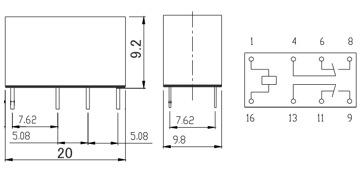 信号用リレー DS2-M-DC12V(AG2023) National 2回路C接点　未使用２個セット_画像4