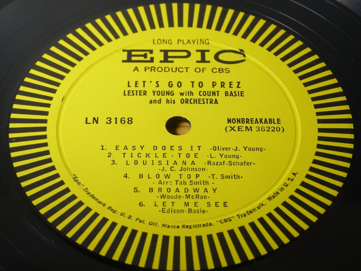 【オリジナル】LET'S GO TO PREZ / Lester Young with Count Basie and his orchestra★深溝★_画像3