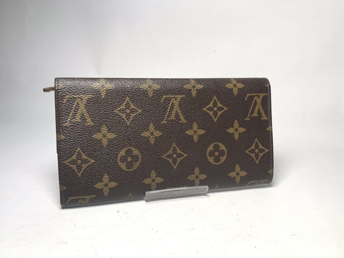 e288 美品 1円 LOUIS VUITTON ルイヴィトン モノグラム 二つ折り 長財布 フラップ ヴィンテージ 小銭入れ 札入れ ポルトフォイユ_画像2