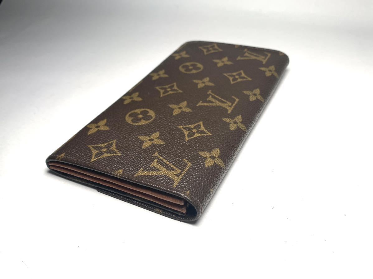 e288 美品 1円 LOUIS VUITTON ルイヴィトン モノグラム 二つ折り 長財布 フラップ ヴィンテージ 小銭入れ 札入れ ポルトフォイユ_画像3