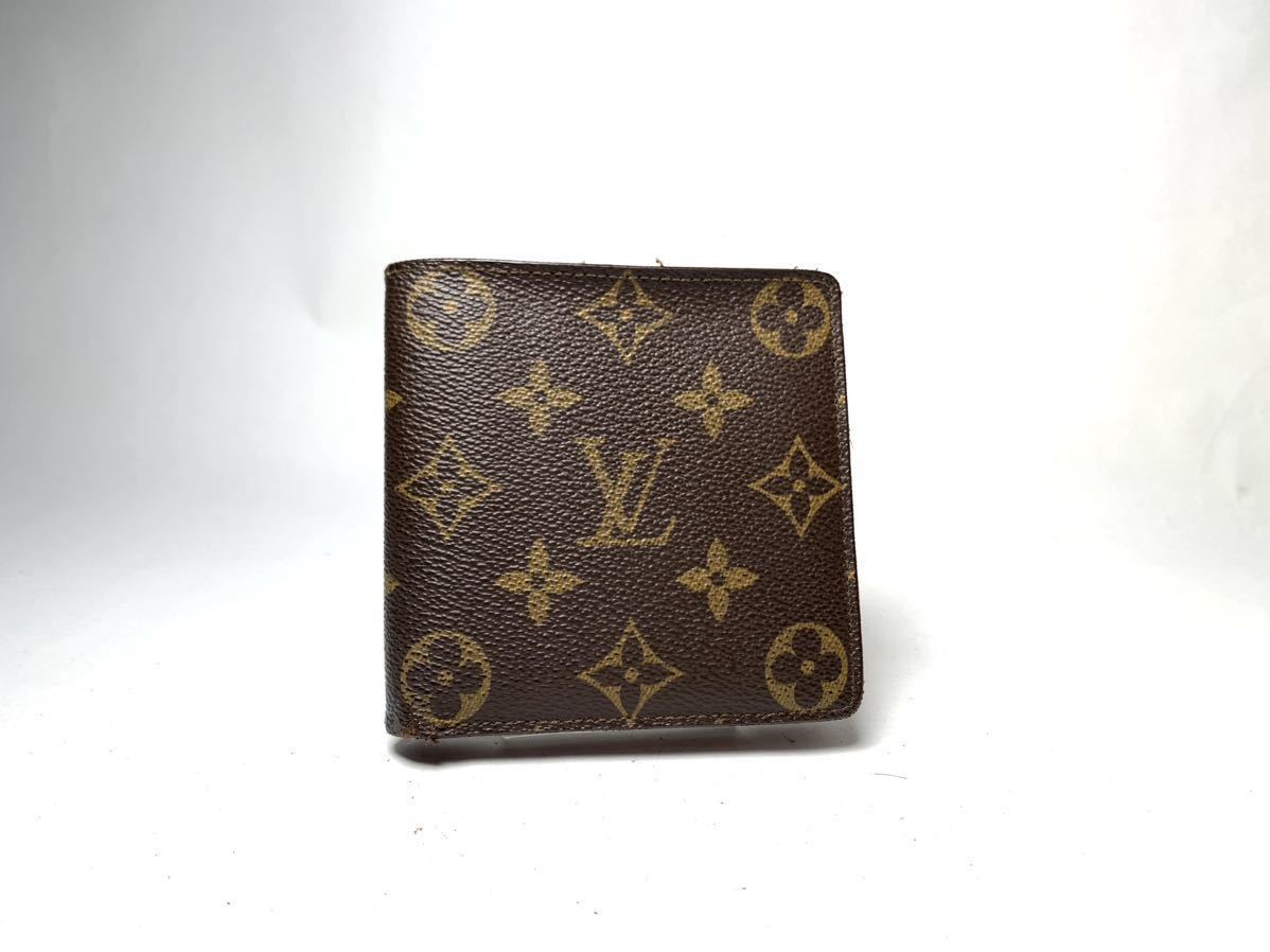 E315 1円 LOUIS VUITTON ルイヴィトン M61675 モノグラム ポルトフォイユマルコ 二つ折り 財布 ウォレット ミュルティブル_画像1