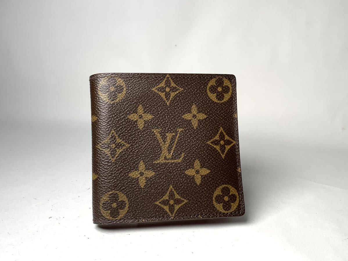 E351 未使用に近い 1円 LOUIS VUITTON ルイヴィトン M61675 モノグラム ポルトフォイユマルコ 二つ折り 財布 ウォレット ミュルティブル_画像1