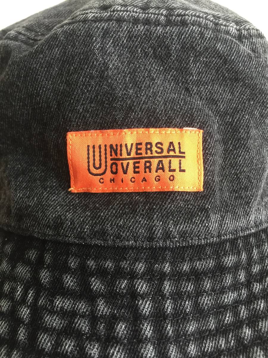 UNIVERSAL OVERALL ユニバーサルオーバーオール ハット バケットハット 帽子 newhattan サイズL/XL ブラック ウォッシュ加工 ワーク 美品 _画像2