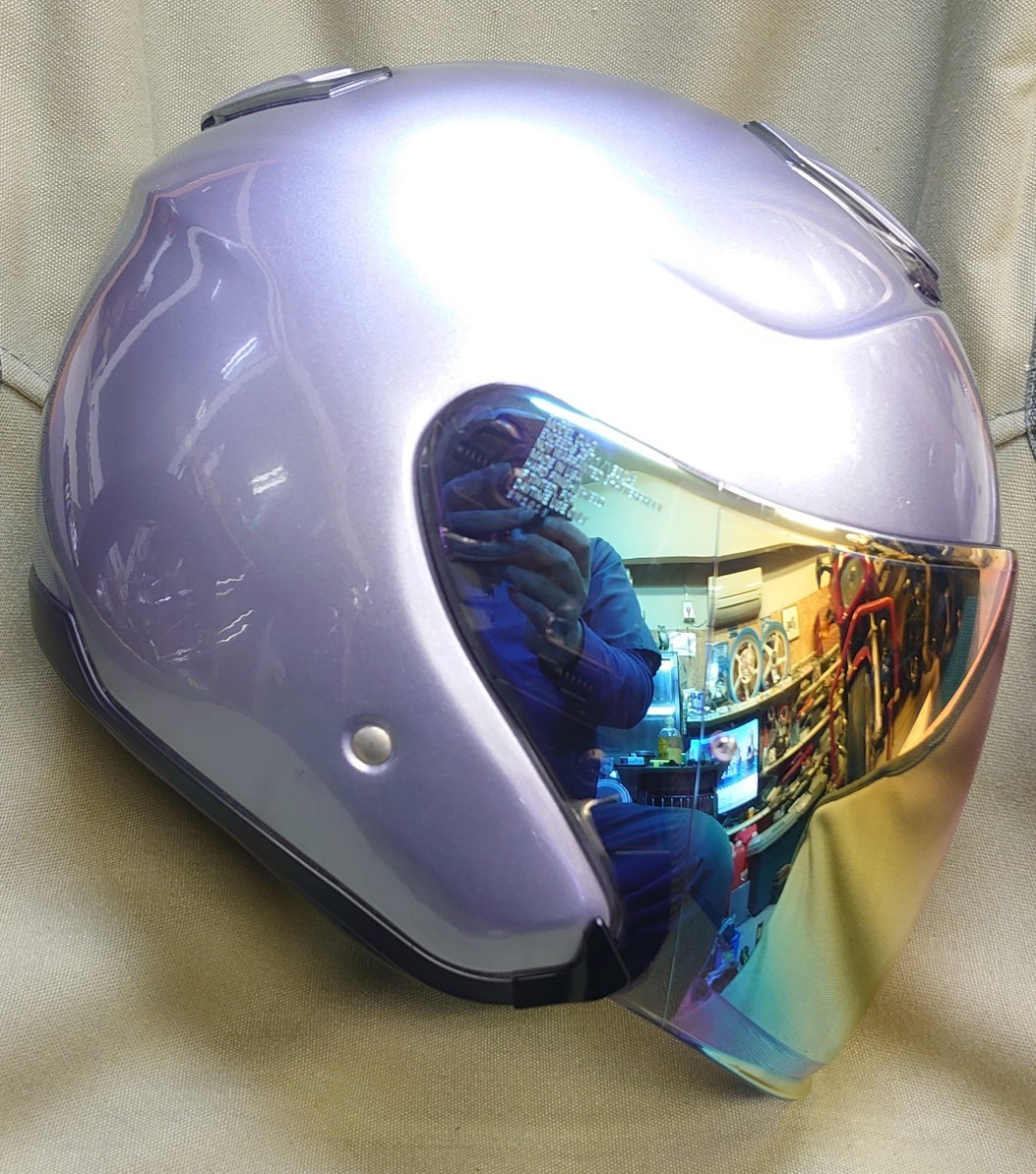 SHOEI J-Cruise ジェットヘルメット XLサイズ レインボーミラーシールド付き インナーバイザー装備 ショウエイ Jクルーズ ジェットヘル_画像2