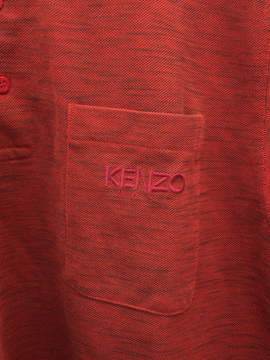 KENZO GOLF ケンゾー ゴルフ 長袖 ポロシャツ レッド サイズ3 メンズ 23112701_画像2