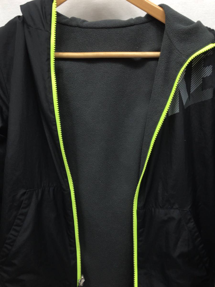 NIKE Nike jacket Wind breaker reverse side nappy black X yellow Kids S size 23112701