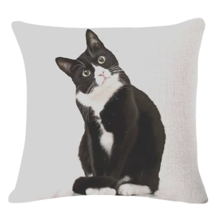  cat cat .. pillowcase bee crack stylish cushion present black white interior miscellaneous goods lovely interior miscellaneous goods 