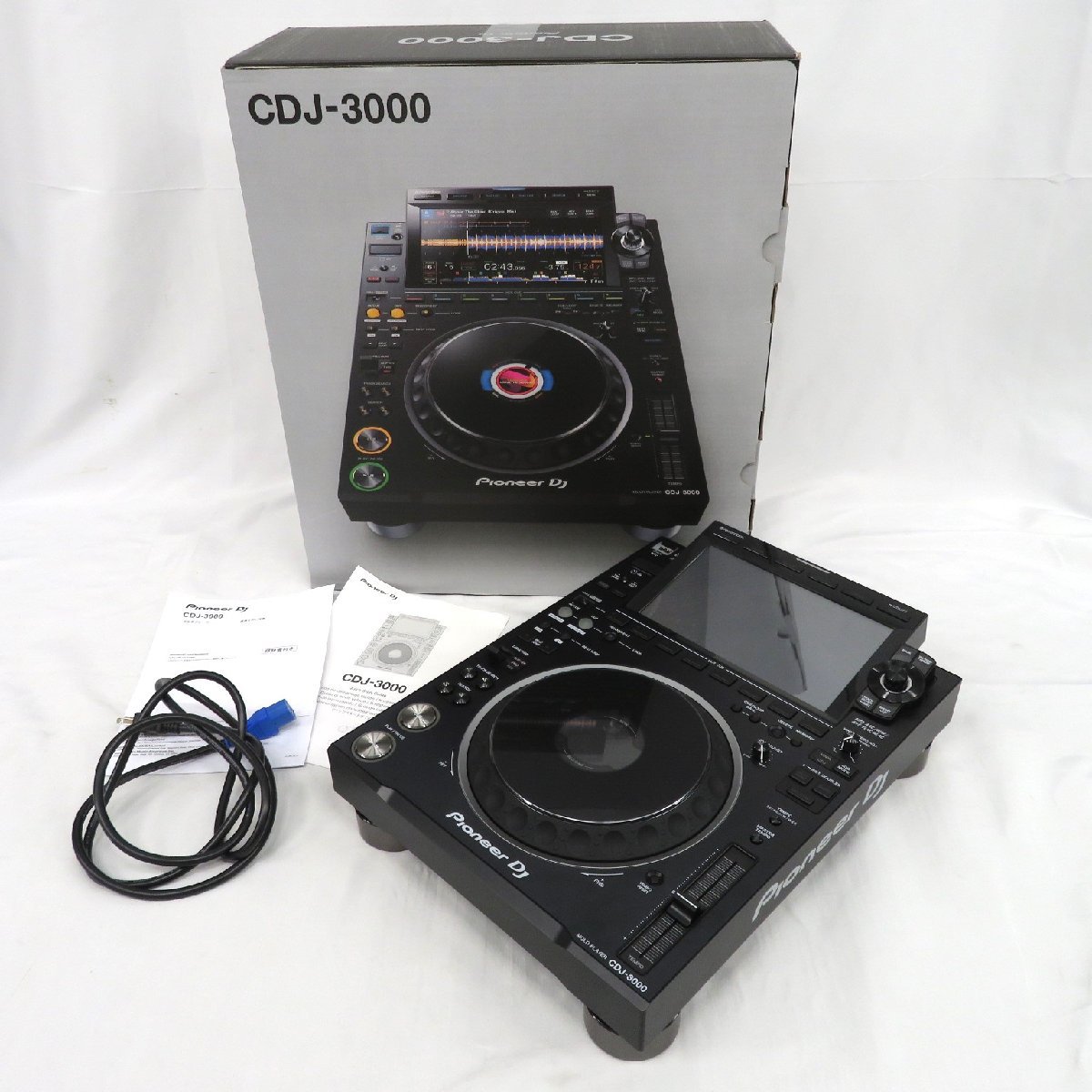 1円～ 1.Pioneer DJ CDJ-3000 マルチプレーヤー 重量約5.5kg 通電確認済 現状品 箱付 ※同梱不可 y283-2231188【Y商品】_画像1