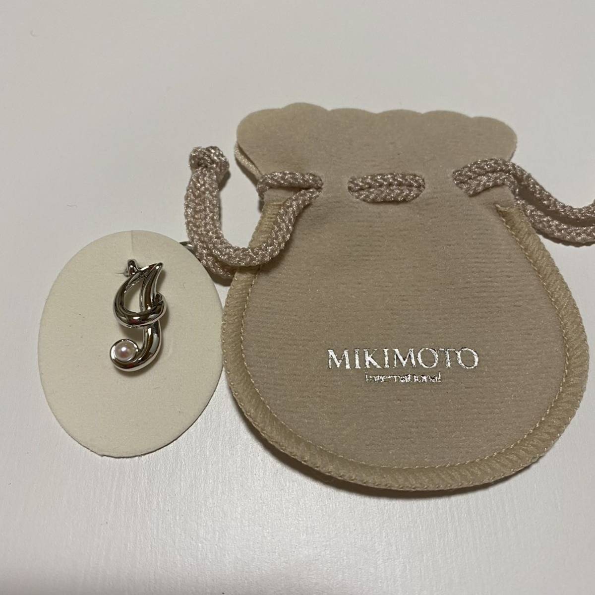 未使用　ミキモト　MIKIMOTO イニシャルチャーム　ペンダントトップ　I_画像1