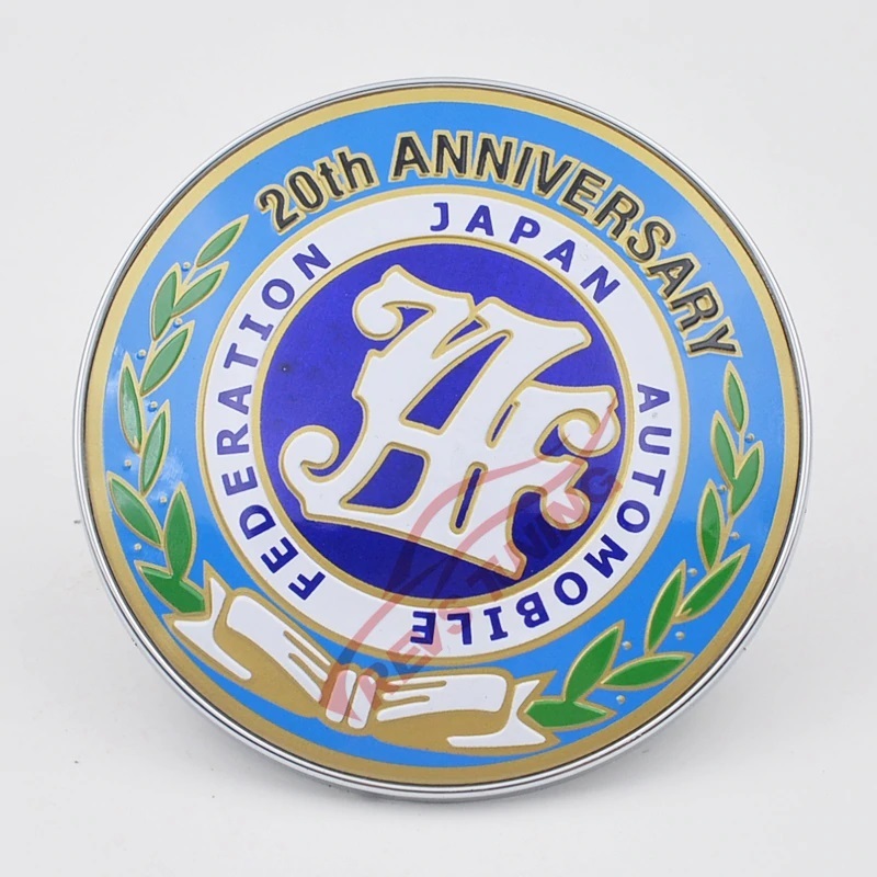 【送料込】20周年記念 JAF(日本自動車連盟) Fグリル用 3Dエンブレムバッジ 直径9cm JAPAN AUTOMOBILE FEDERATION_画像1