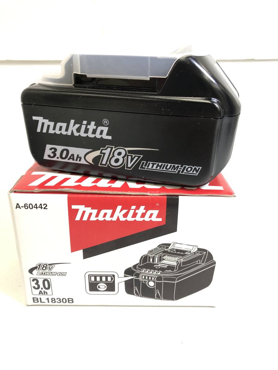 SH231105-04T/ 未使用 makita マキタ BL1830B リチウムイオンバッテリー 18V 3.0Ah_画像1