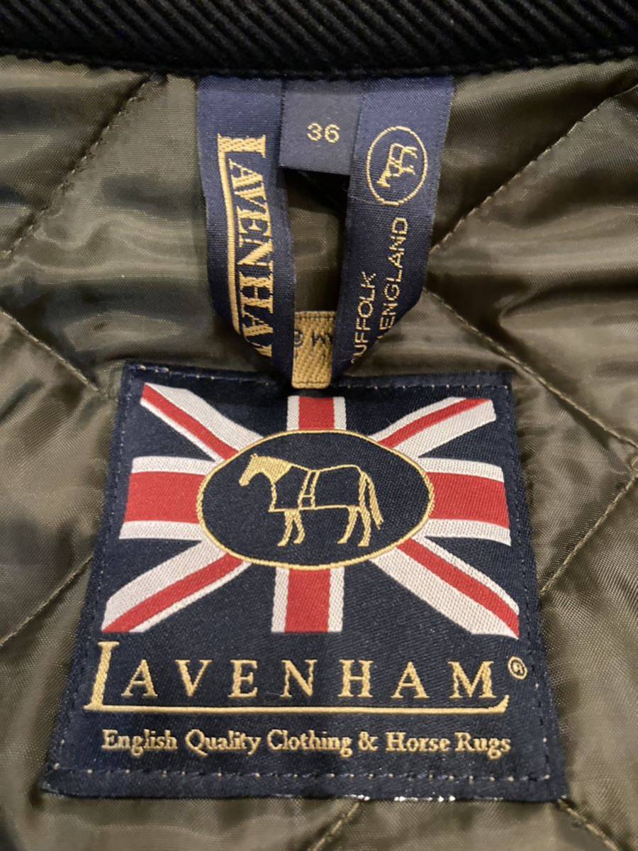 【美品】LAVENHAM × The British Millerain キルティングジャケット ラベンハム ミラレーン オイルドコットン イギリス製 メンズ サイズ36_画像4