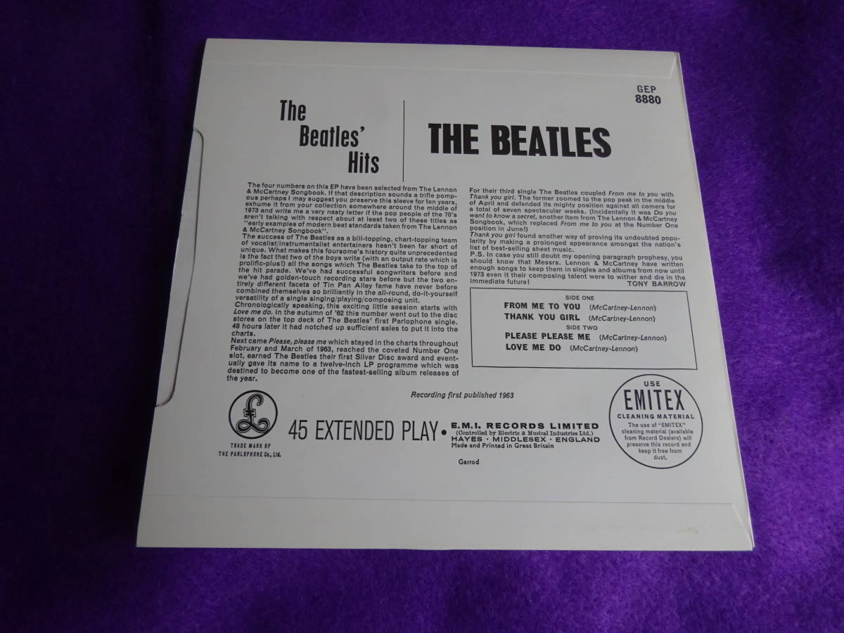 【UK7】　ビートルズＥＰ　The Beatles' Hits_画像3
