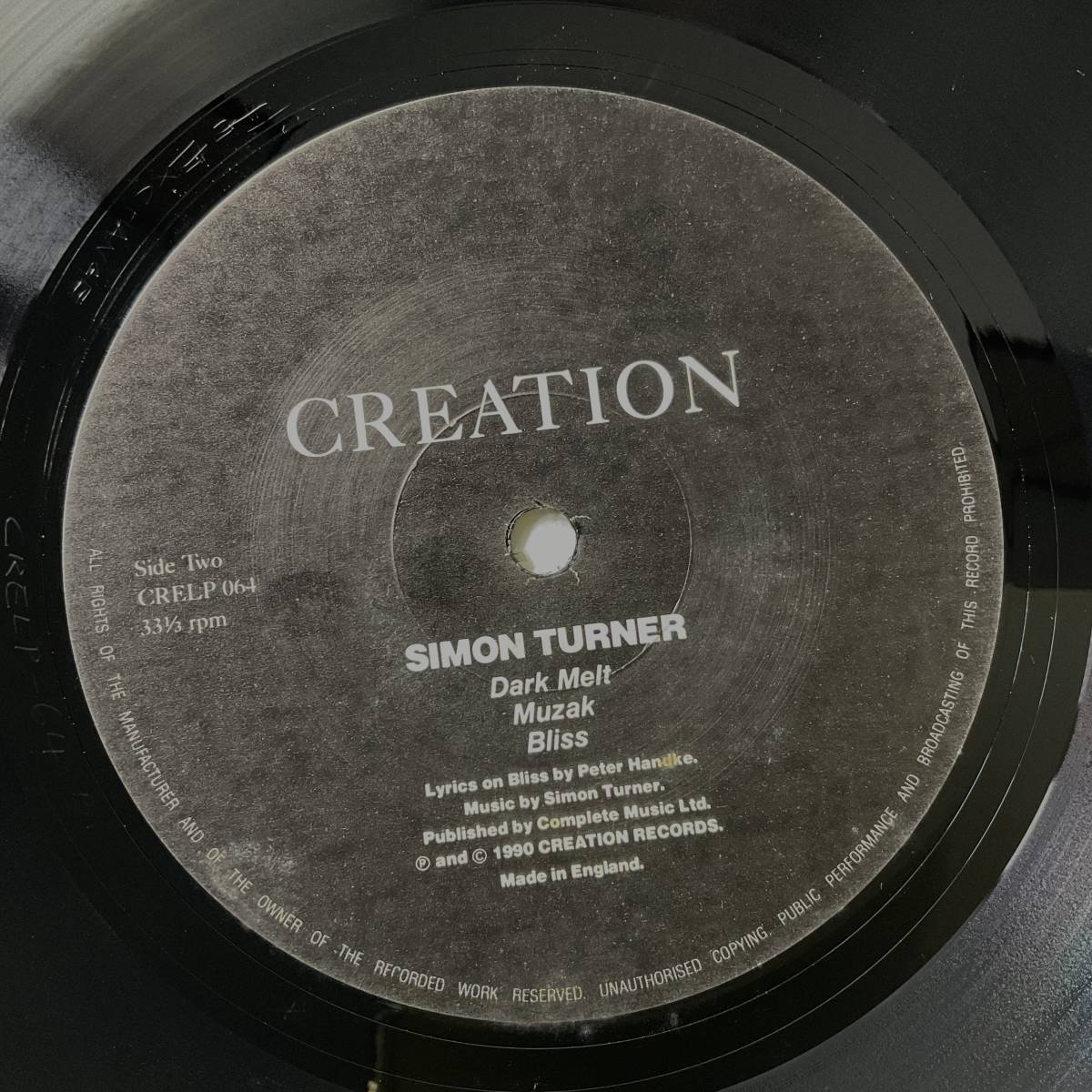 UK ORIGINAL 1990 *295 Simon Turner CREATION LP064 レコード 美盤 ジャケに難アリ サイモンターナー Barry Andrews(XTC)の画像5