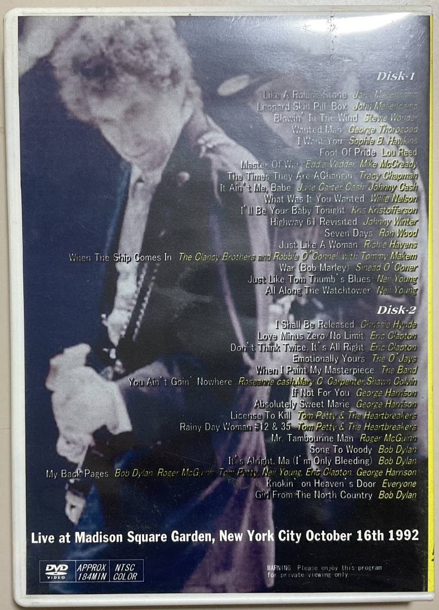 BOB DYLAN 30th Anniversary Concert NY 1992 2DVD レア盤 入手困難 CLAPTON Ron Wood NIEL YOUNG The Band LOU REED Stevie Wonder 他多数_画像3