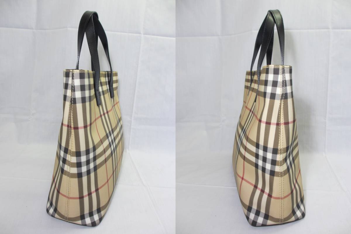 I36◇【超美品】◇BURBERRY バーバリー◇ノバチェック ナイロンキャンバス◇トートバッグ ハンドバッグ◇_画像5