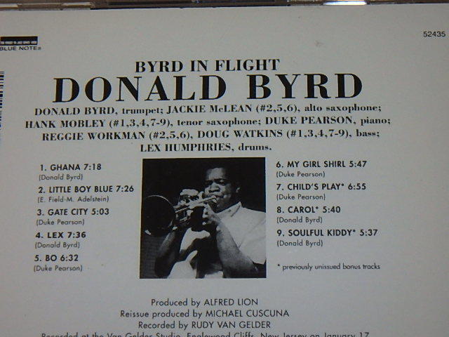 バード・イン・フライト /  ドナルド・バード（Donald Byrd）/ US盤 CD / BLUE NOTE / 帯付きの画像3