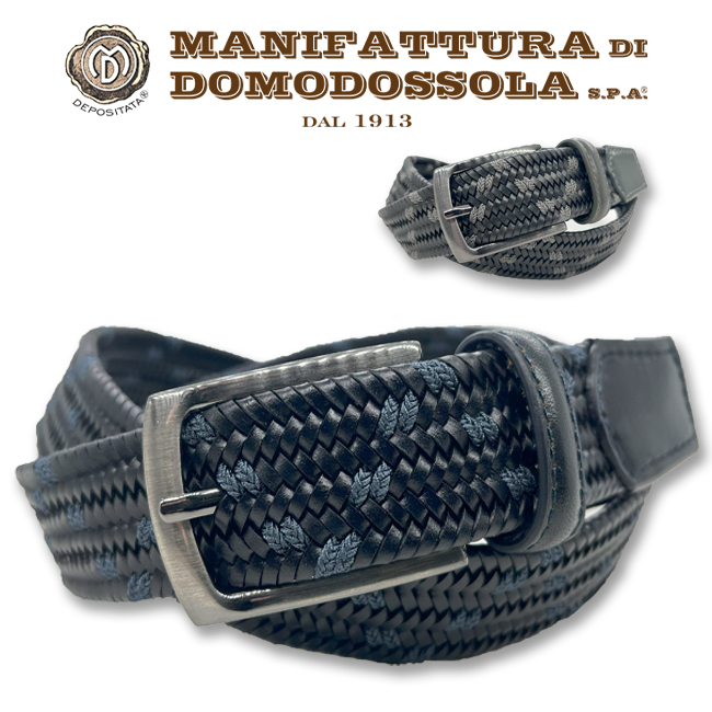 新品 MANIFATTURA DI DOMODOSSOLA マニファトゥーラ ディ ドモドッソラ レザーメッシュ ベルト 30mm 黒色 ブラック GTC032-BLACK_画像6