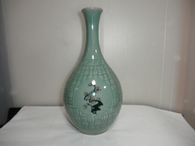 @@seiji 青磁　花器　花瓶　韓国青磁の花器　海青　の窯印　口径5.2cm　高さ31.5cm　胴回り50cm_画像3