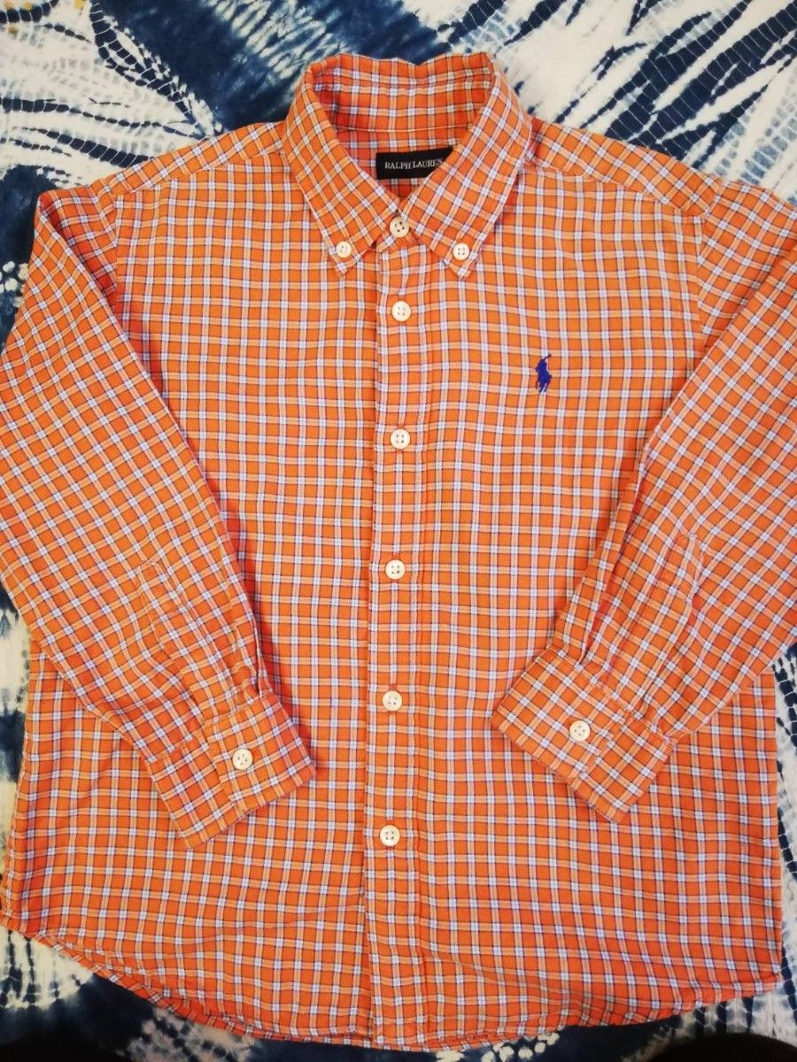 【値下げしました】RALPH LAURENチェックシャツ　120サイズ シャツ ボタン 長袖シャツ コットン ラルフローレン BD