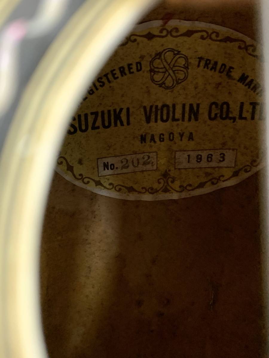 Ｂ818　SUZUKI/スズキ　VIOLIN CO.LTD マンドリン　NO.202 1963　REGISTERD TRADE MARK NAGOYA/名古屋　撥弦楽器_画像6