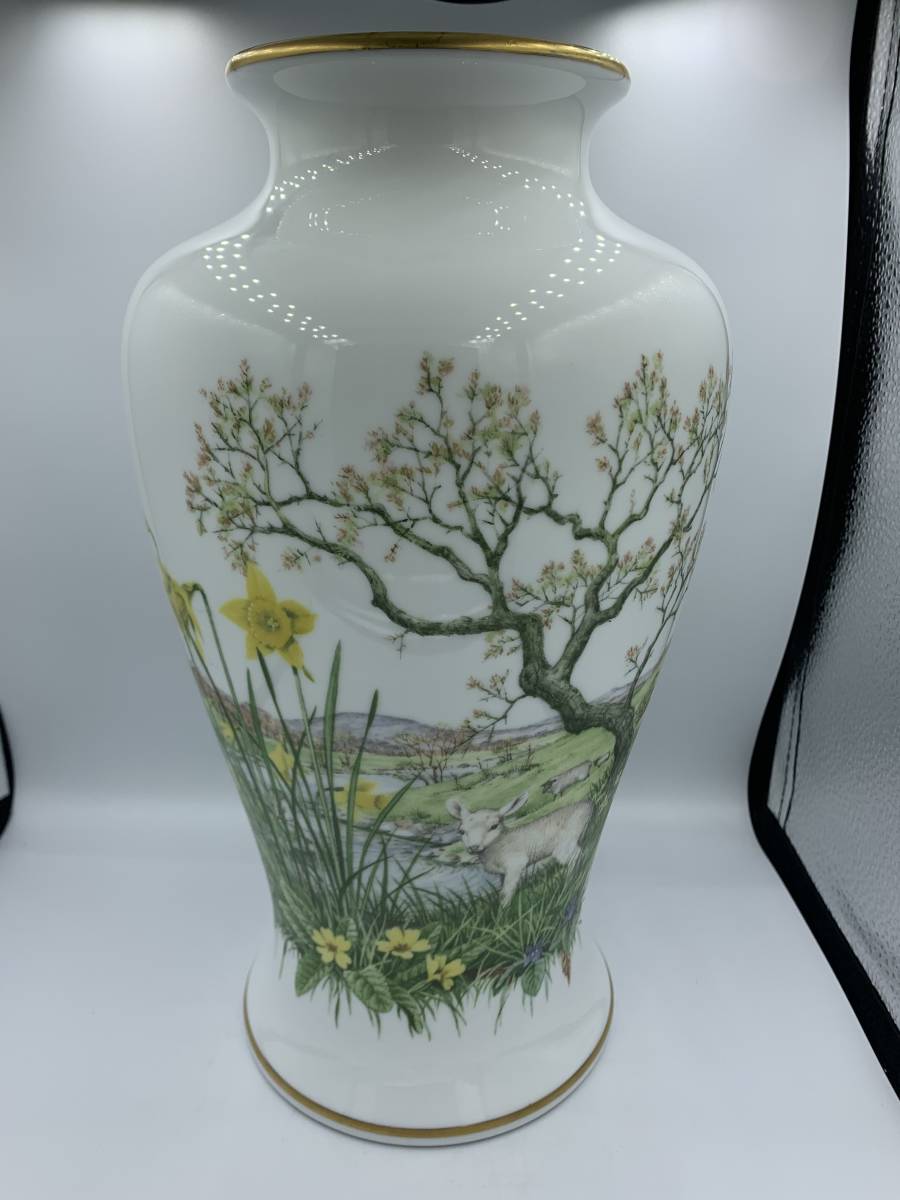 Ｂ820FRANKLIN PORCELAIN/フランクリン　ポーセリン　The spring Glen Vase by.ピーター・パレット作1982　花器　花瓶　フラワーベース　壺_画像3