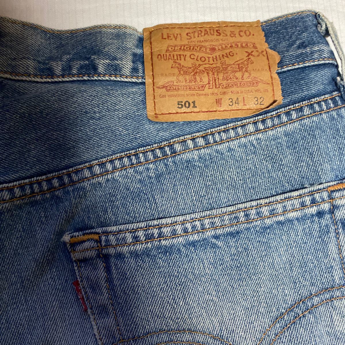 k35 Levi's 501ダメージジーンズ サイズW34L32表記 米国製_画像8