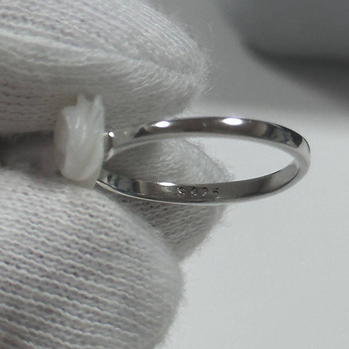 あこやパールリング　指輪　シルバーグレー　天然色　本真珠　7.5-8mm_画像5