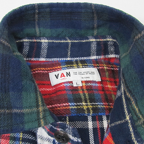 VAN JAC タータンチェック パッチワークシャツ L 検)J.PRESS Brooks Brothers_画像3