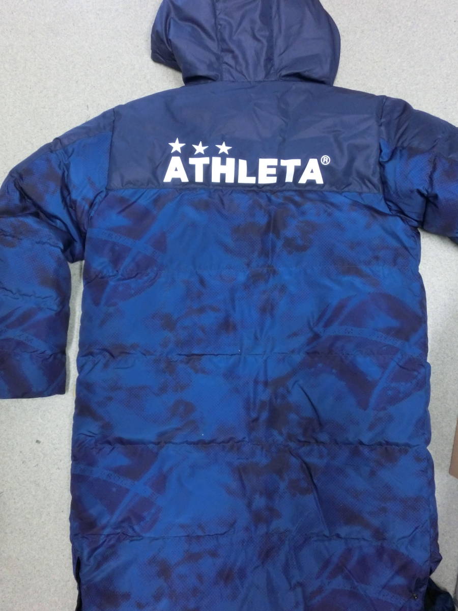 中古品 保管品 ATHLETA アスレタ ベンチコート ロングコート 防寒 ネイビー Sサイズ/激安1円スタート_画像2