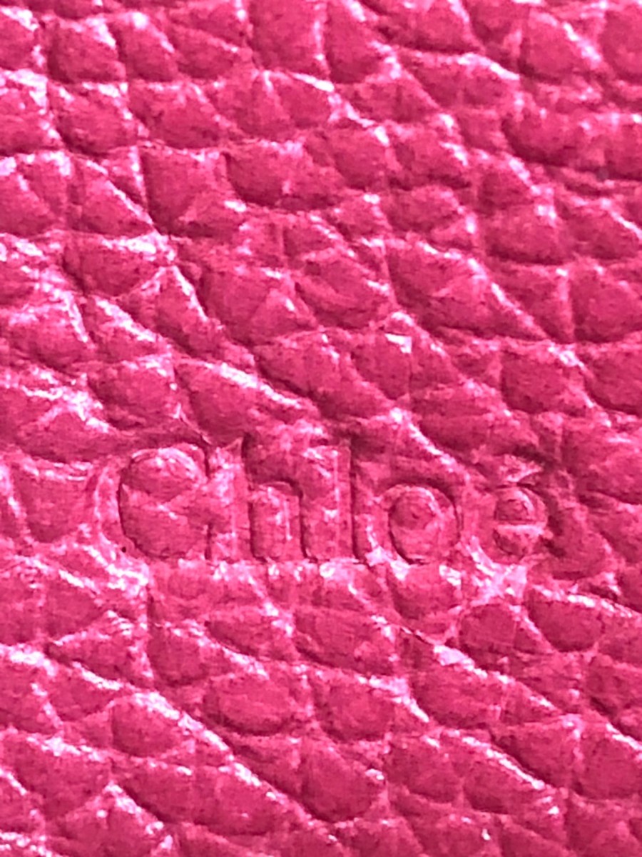 Chloe クロエ 二つ折り 長財布 ホック式 レザー ピンク系 レディース の画像9