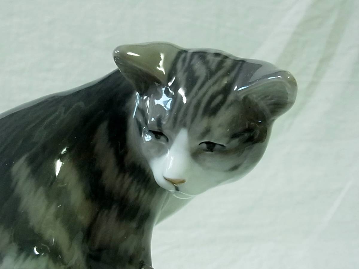  原文:ロイヤルコペンハーゲン Royal Copenhagen 陶器の猫 ２体/ネコねこフィギュアフィギュリン