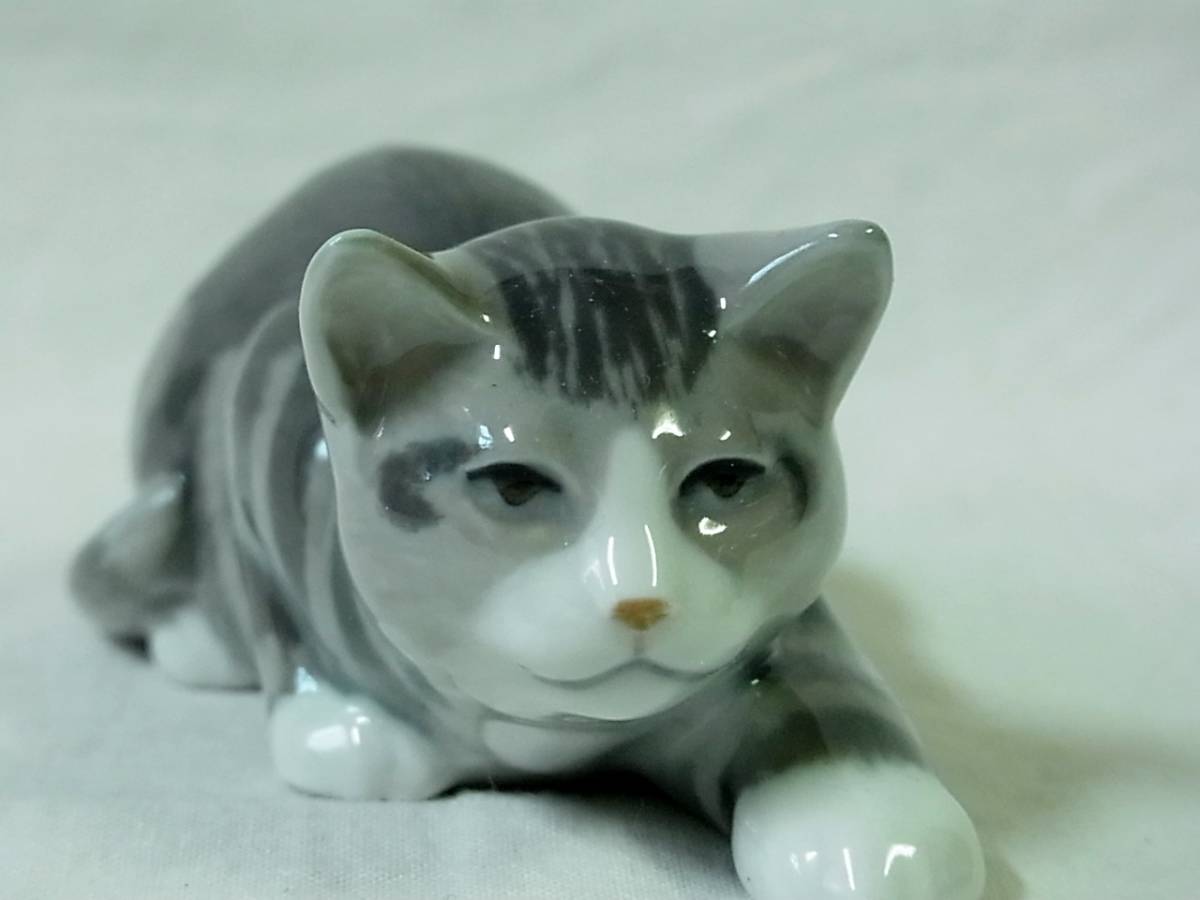  原文:ロイヤルコペンハーゲン Royal Copenhagen 陶器の猫 ２体/ネコねこフィギュアフィギュリン