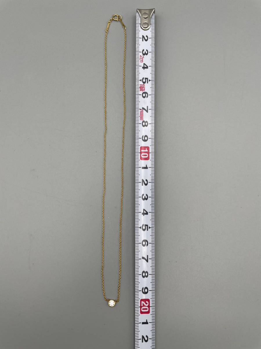 TIFFANY&Co. ティファニー K18 バイザヤード 1P ダイヤ ネックレス 750刻印 総重量1.6g_画像2