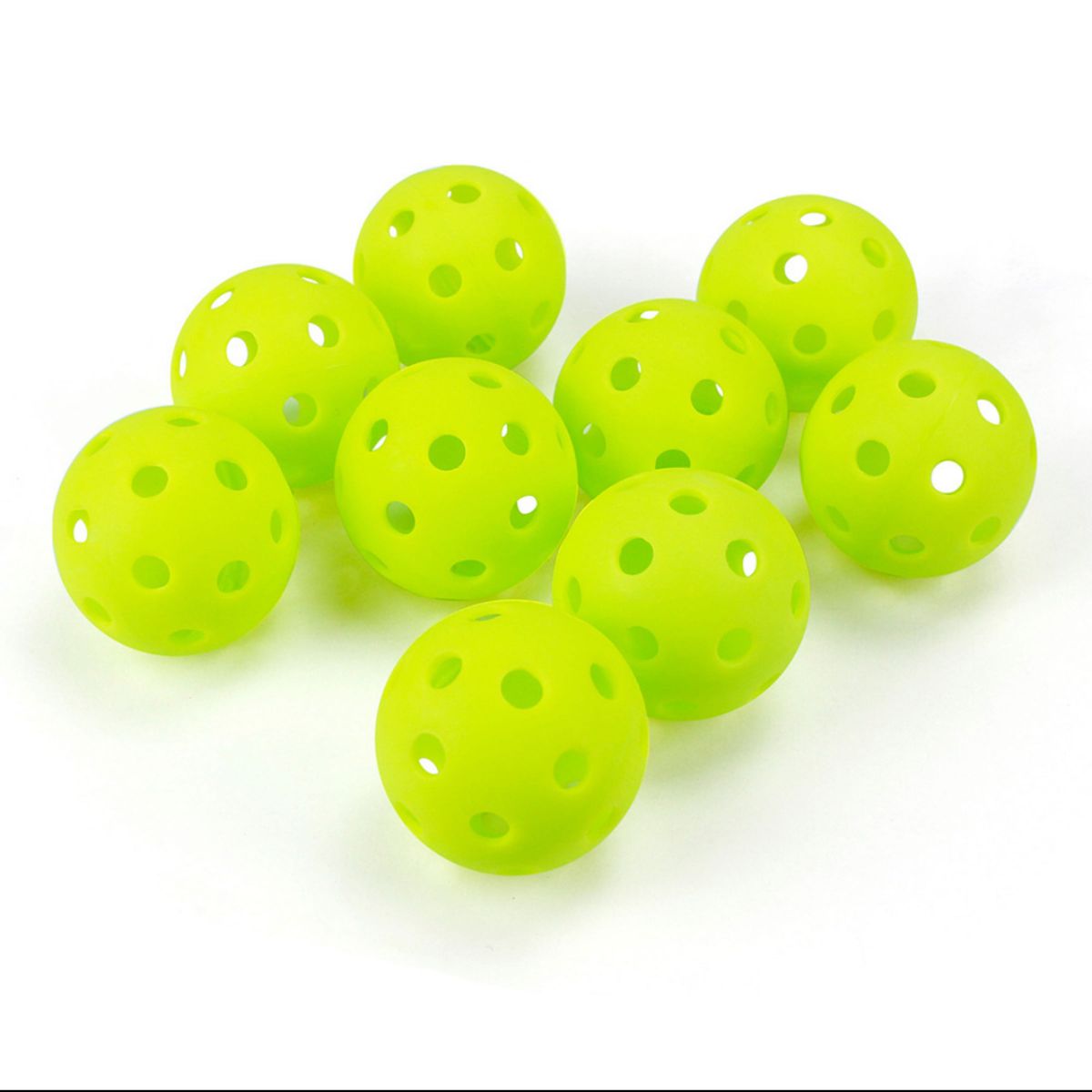 穴あきボール20個セット 直径41mm ゴルフ 球技  練習 黄緑