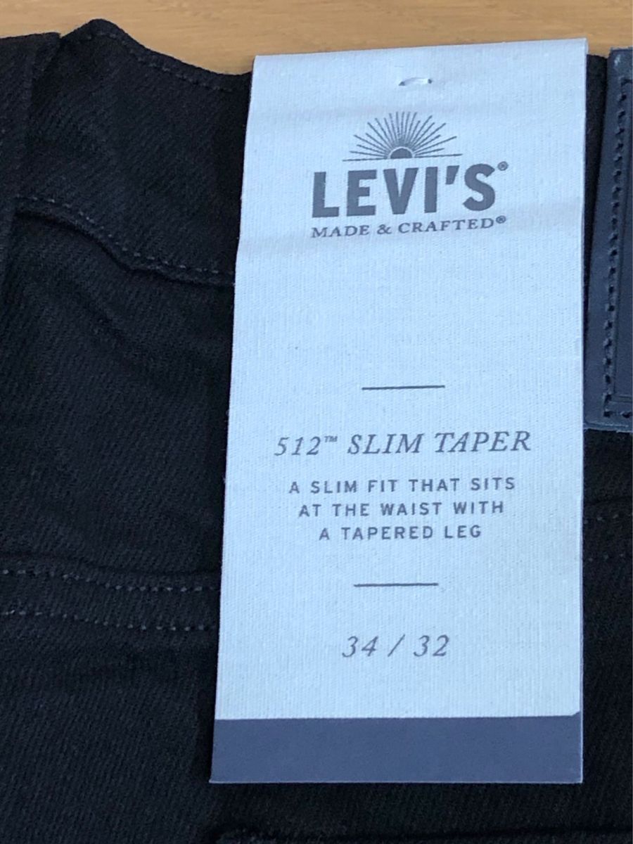 Levi's MADE&CRAFTED 512 SLIM TAPER LAGUNA BLACK SELVEDGE W34 L32