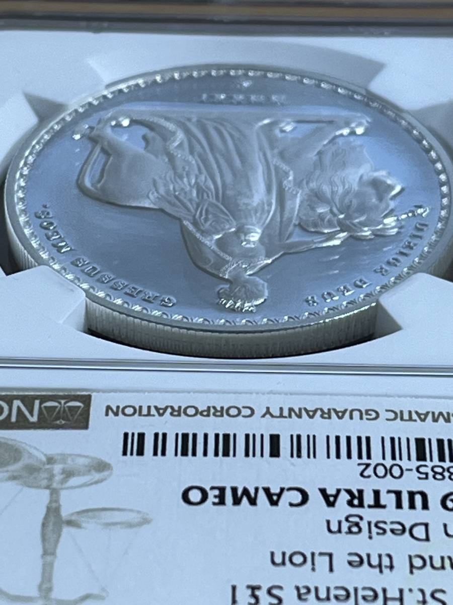 【準最高鑑定】2021 イギリス領 セントヘレナ 'ウナとライオン' 銀貨 NGC PF69 ULTRA CAMEO 1ポンド アンティークコイン_画像6