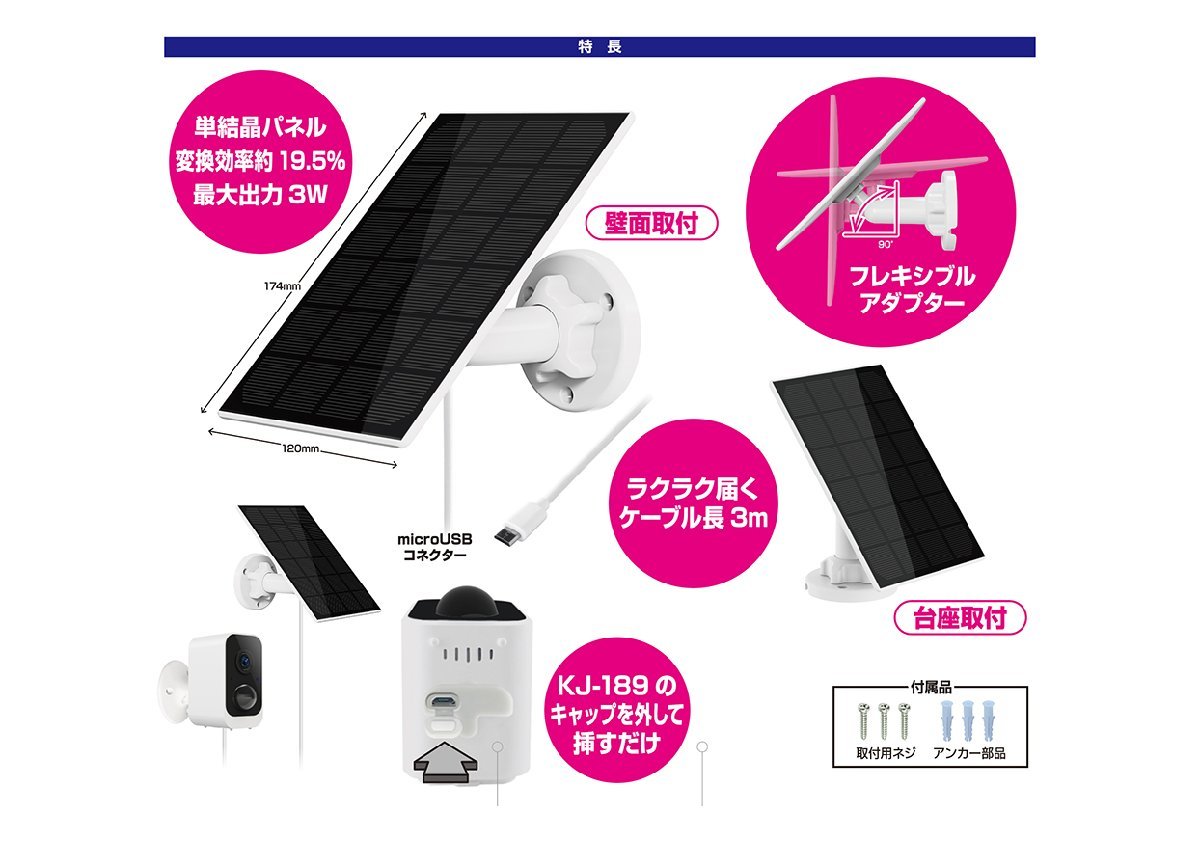 Kashimura сеть камера системы безопасности для солнечная панель 3W KJ-190