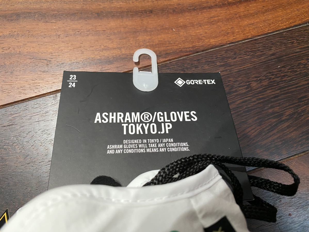 ★ 23-24 アシュラム ashram スノーグローブ ゴアテックス PROFILE LOGO MITT GORE-TEX スノーボード sizeM 白 新品未使用タグ付 手袋