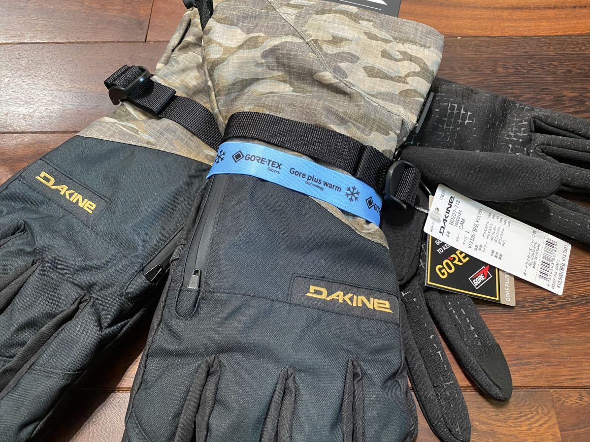 ★ ダカイン DAKINE スノーグローブ GORE-TEX カモフラ sizeL 新品未使用タグ付 手袋 ミトン スノーボード インナーグローブ付_画像3