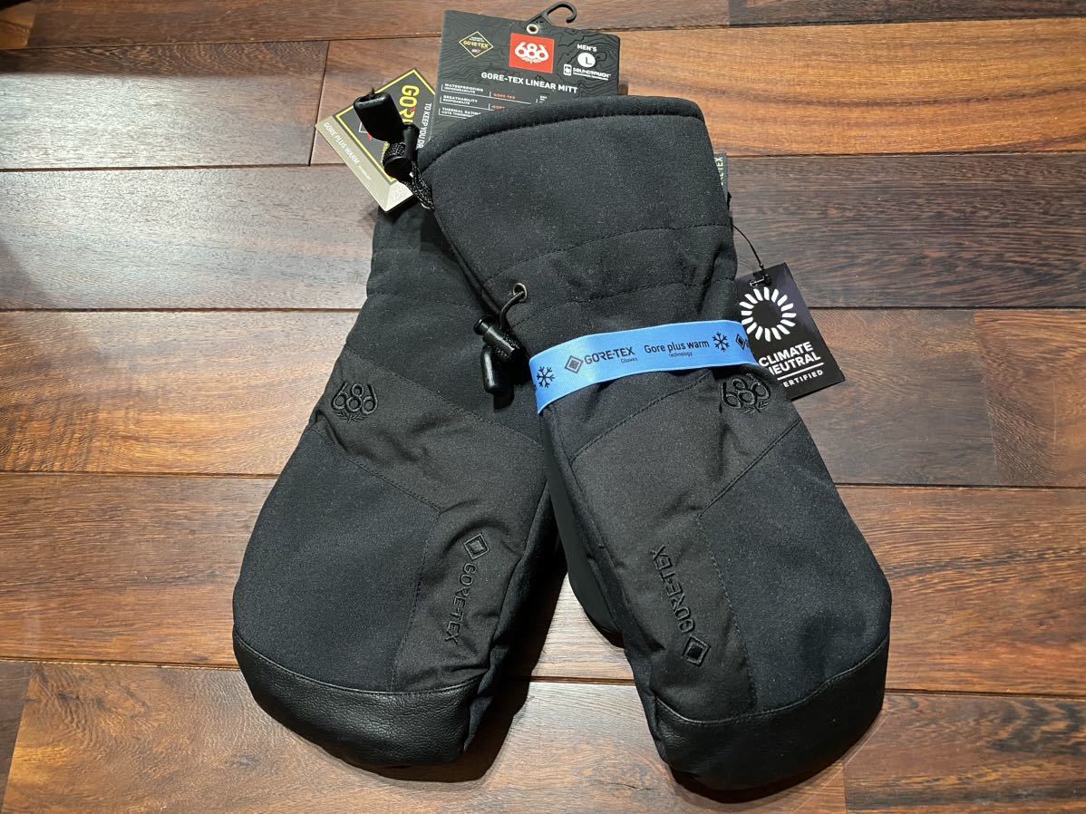 ★ 23-24 686 SIX EIGHT SIX GORE-TEX LINEAR MITT スノーグローブ ブラック sizeL 新品未使用 ミトン 手袋 ゴアテックス スノーボード